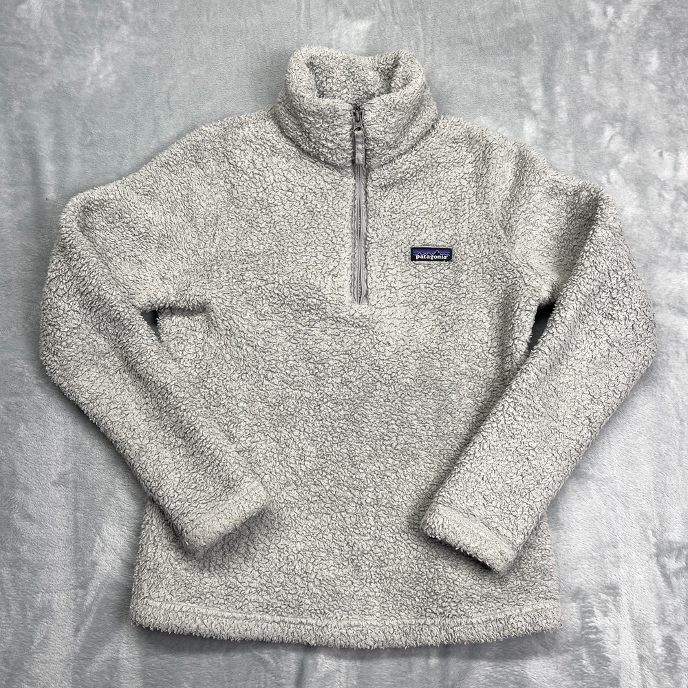 Patagonia Worn Wear Los Gatos Sweater Womens Small Gray Fleece Cozy Warm 1/4 Zip - Picture 1 of 7